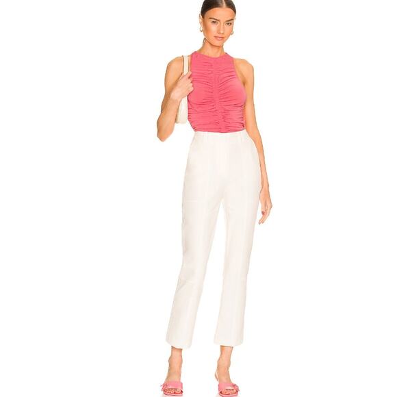 Jonathan Simkhai Jesslyn Pants 2 High Rise Straight Pockets Cotton Blend NWT - Picture 1 of 7